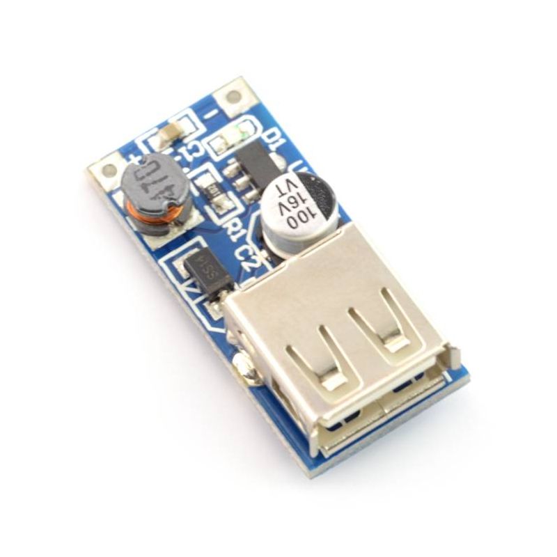 Step-up-omformer fra 2–5 V til 5 V via USB – 1,2 A