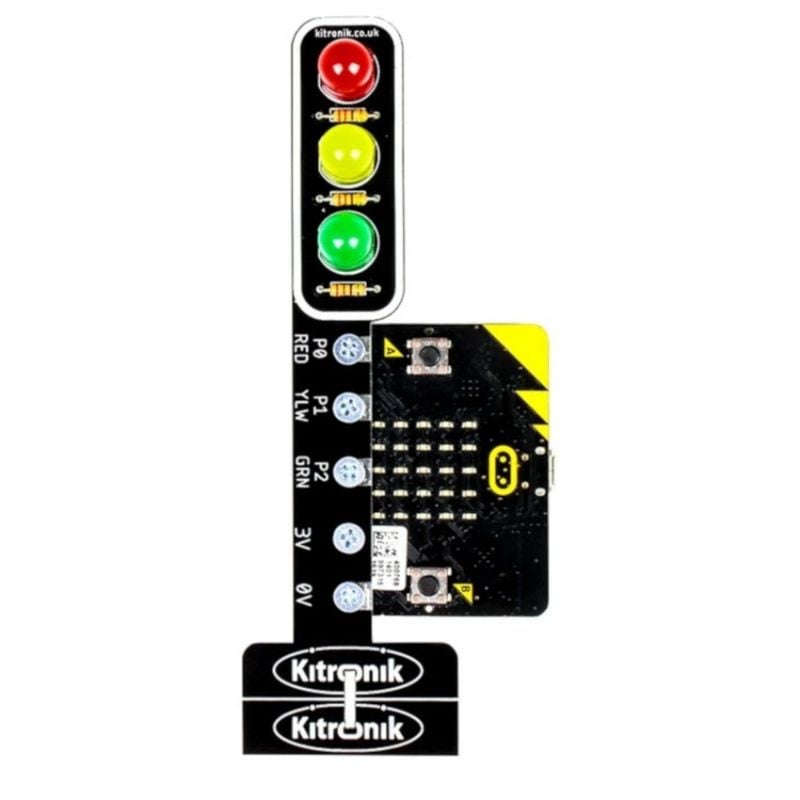 Programmerbar trafikklys for BBC micro:bit med LED og buzzer