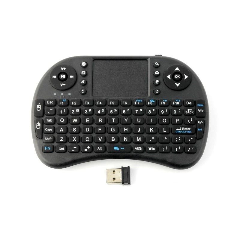 Mini trådløst tastatur med touchpad, svart, AAA-drevet