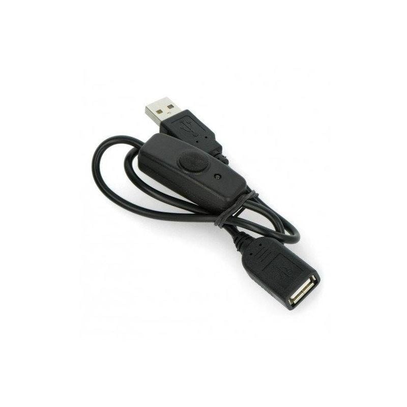 USB forlengelseskabel A-A med av/på-bryter – 0,5 meter