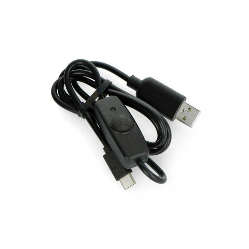 USB-A til USB-C Kabel med Av/På bryter - 0,9 meter - Svart