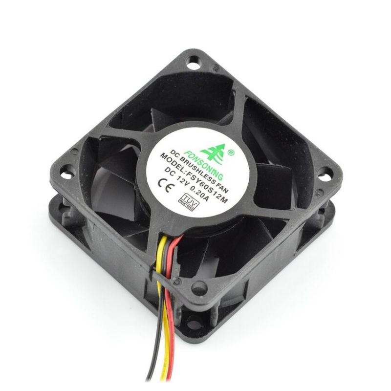 Vifte 60mm med turtallssignal 12V 3-leder – 4500 rpm