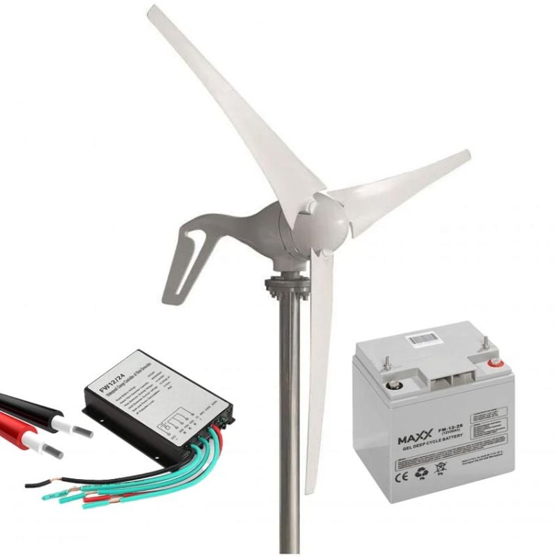 Vindgenerator 100W startpakke, vindturbin og ladegenerator