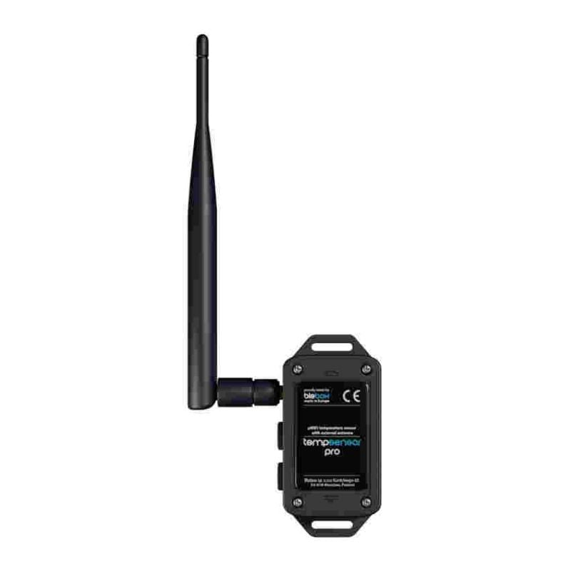 WiFi-temperatursensor med lang antenne og svart kapsling