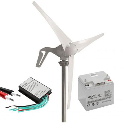 Vindgenerator 100W startpakke, vindturbin og ladegenerator