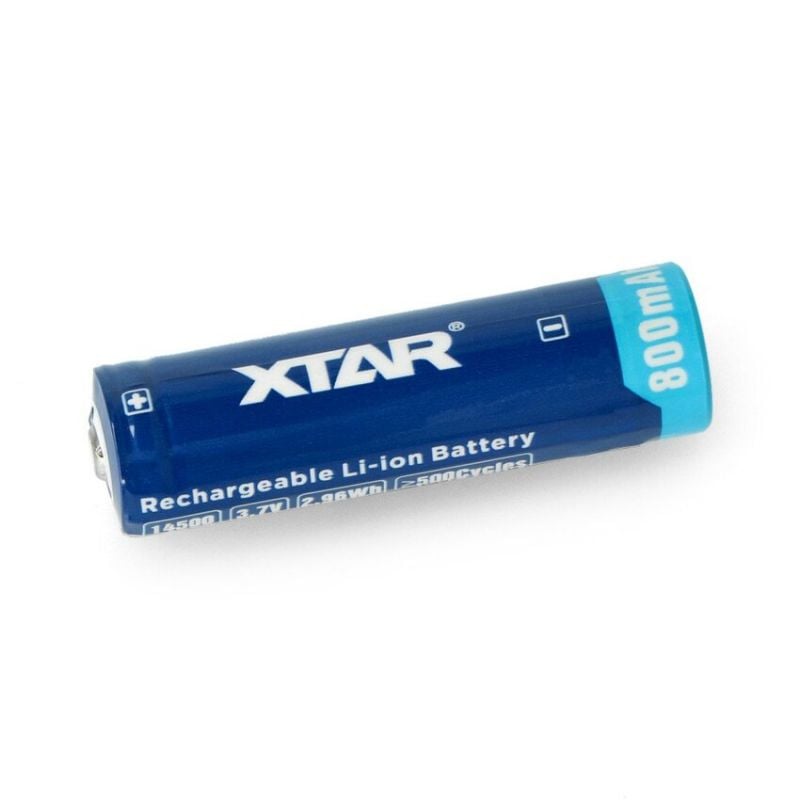 14500 Li-Ion batteri 800mAh fra Xtar med innebygde beskyttelser