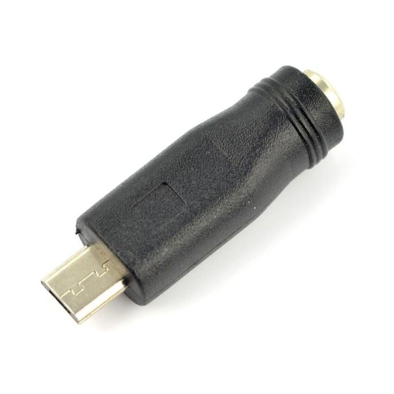 Adapter DC 5,5 × 2,1 mm til microUSB