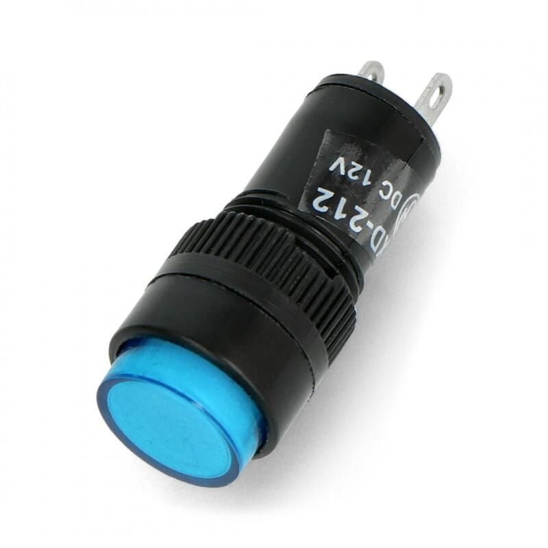 Blå kontrollampe 12V DC, 12mm