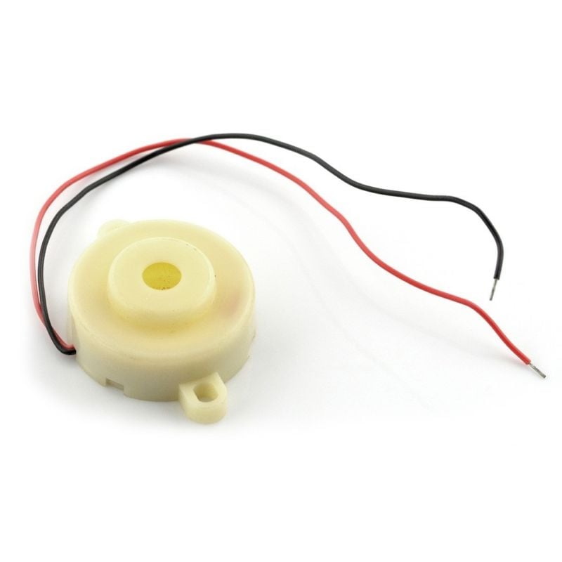 Buzzer med generator, 98 dB, 32 mm diameter, monteringsfester, 12V