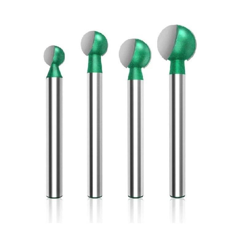 CNC-fresesett med kulehode, 6 mm skaft, 5 stk