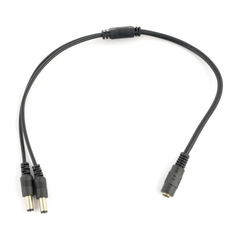 DC-adapter 5,5/2,1 mm splitter med 2 plugger