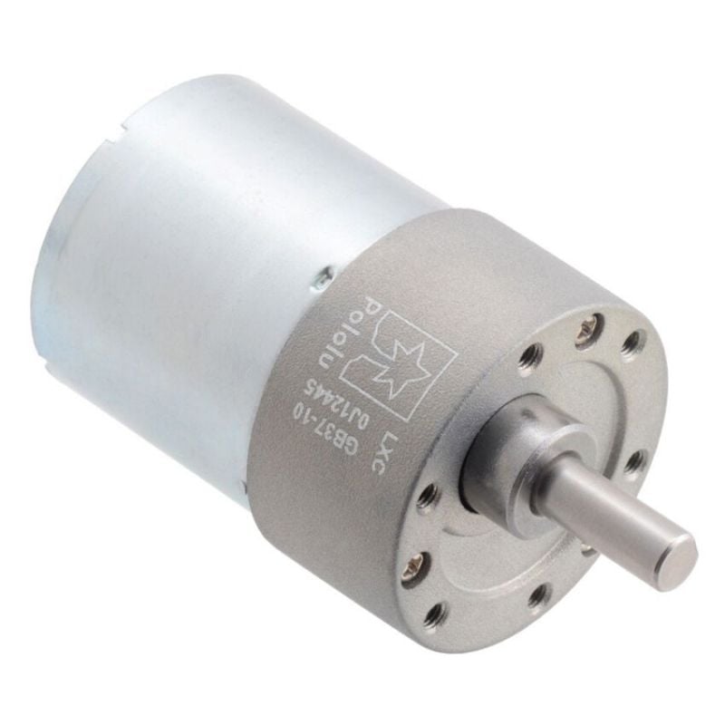 DC-motor med gir 10:1, 12-24V 1000 RPM, metallgir, 37×50 mm