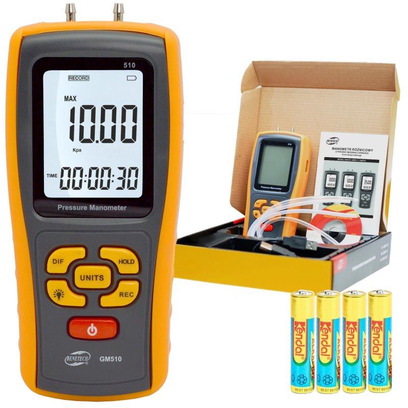 Digitalt differansetrykkmåler for gass, Benetech GM510