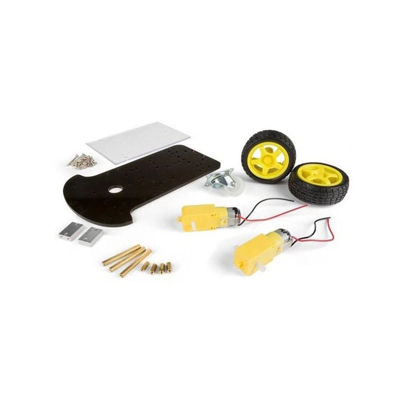 DIY-robotplattform, robotchassis med motor, hjul og støttehjul