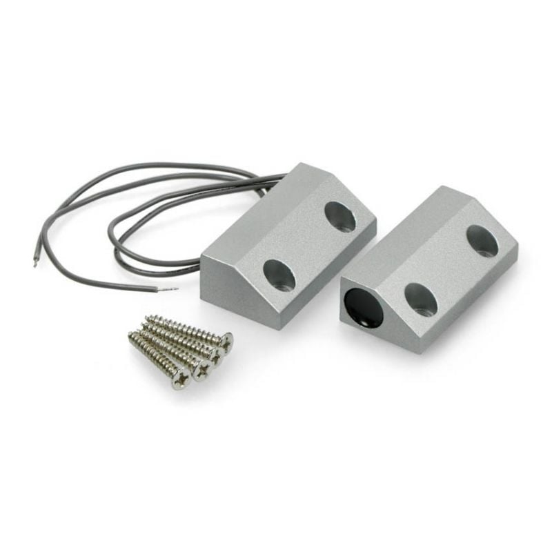 Magnetisk dørkontakt sensor, reed-bryter + skruer, metall