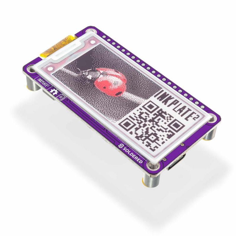 E-papirskjerm 2,13" ESP32 212x104px, med WiFi og Bluetooth
