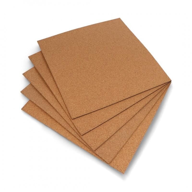 Finkornet korkplate 3mm – 300×300mm, 5 stk, laserskjæring