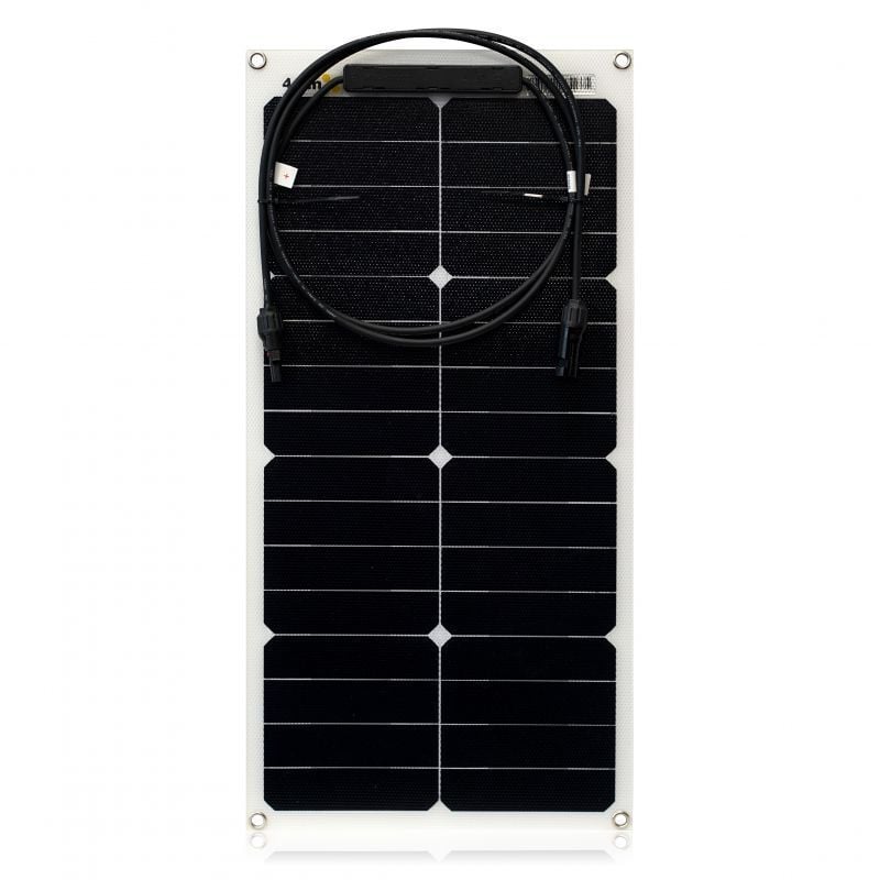 Fleksibelt solcellepanel 30W, ETFE, MC4, for 12V batteri