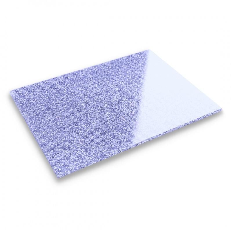 PMMA akrylplate med glittereffekt, 3mm, 400&times;600mm, bl&aring;