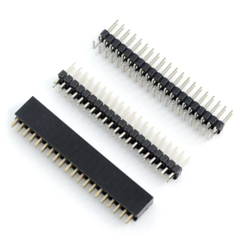 GPIO-stiftlister for Raspberry Pi Zero, 2x20 pin + 2x2 pin