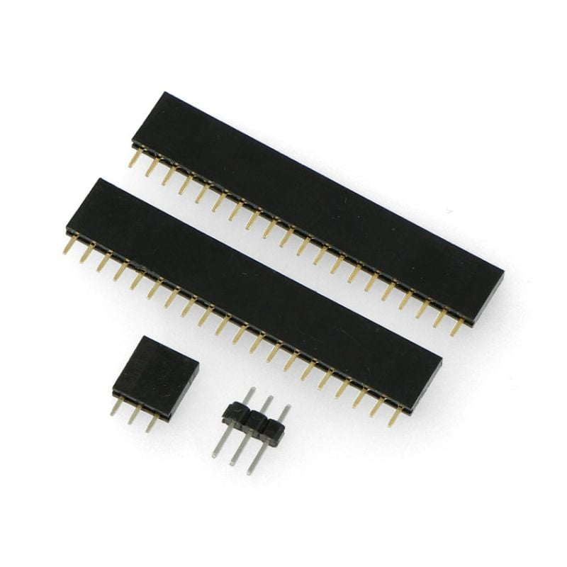 GPIO-kontaktsett til Raspberry Pi Pico med to lange kontakter og mindre pinnelister