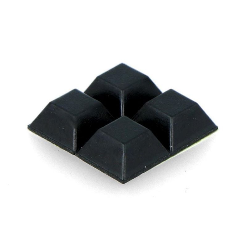 Firkantede gummiføtter, selvklebende - 12x12mm - 4 stk.