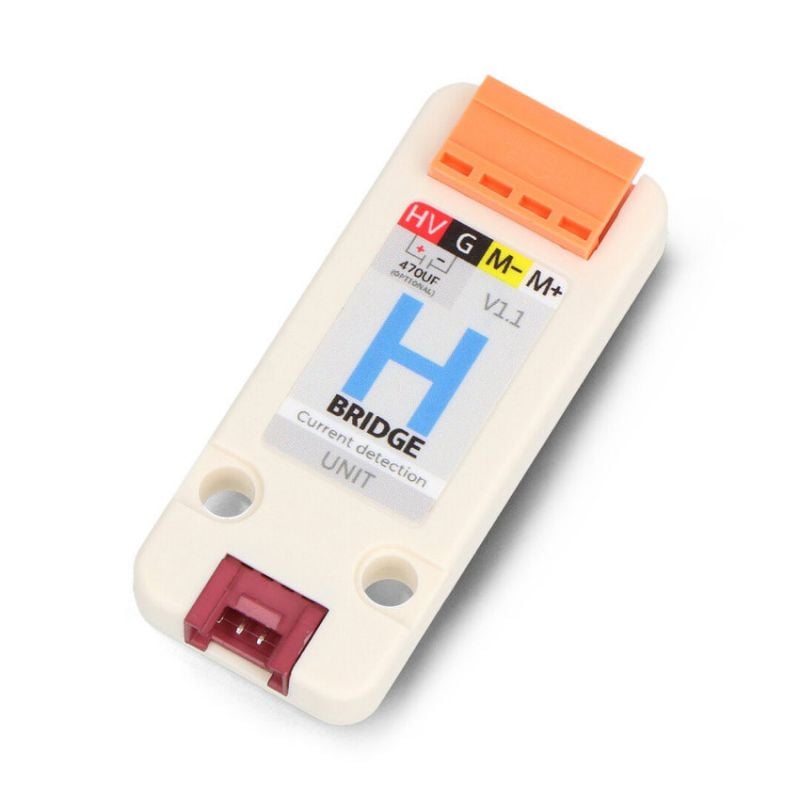 H-brostyring for DC-motor med synlige HV-, G-, M- og M+-tilkoblinger