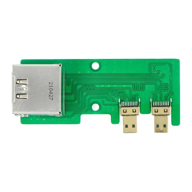 Dobbel HDMI-adapter fra microHDMI for Raspberry Pi 4B og Pi 5