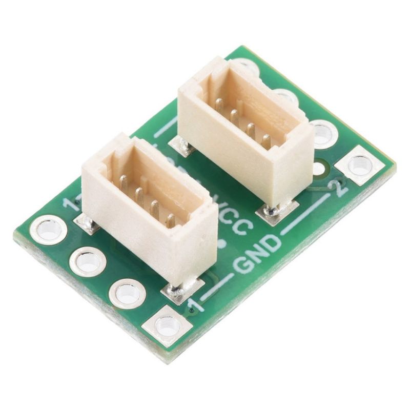 Toveis I2C-isolator med to JST SH-kontakter på grønt kretskort