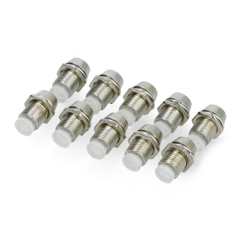 LED-oppholder 5mm, metall, innfelt, 10 stk.