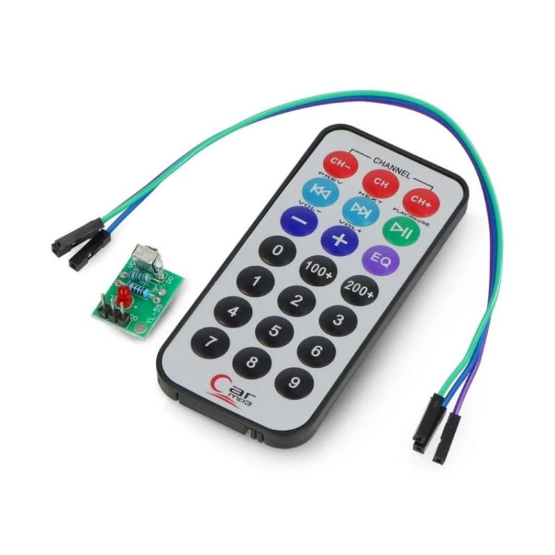 IR-fjernkontroll NEC 38kHz med IR-mottaker for mikrokontrollere