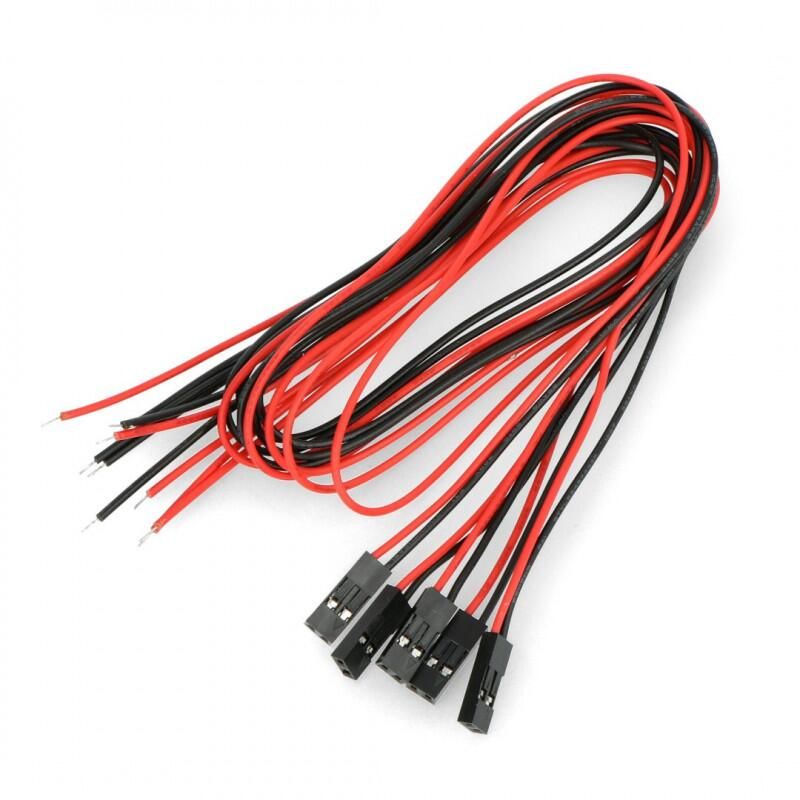 Kabelsett med 2-pin hunnkontakt, 2,54 mm raster, 40 cm, 5 stk.