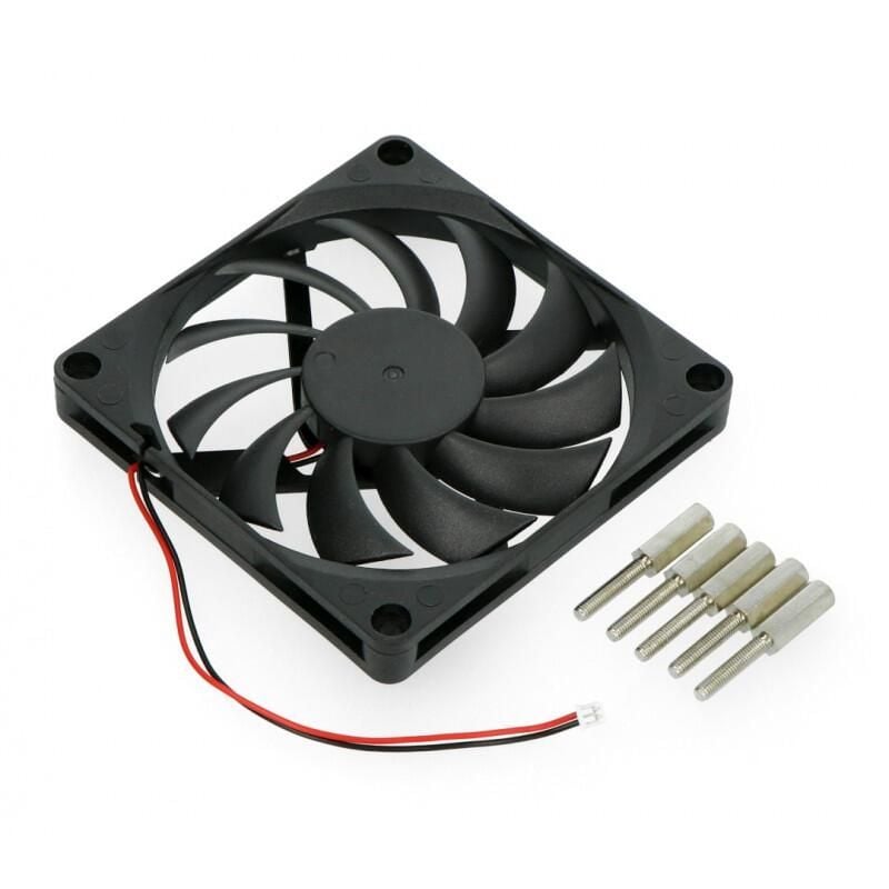 12 V vifte 80 x 80 x 10,8 mm med 2-pins kontakt