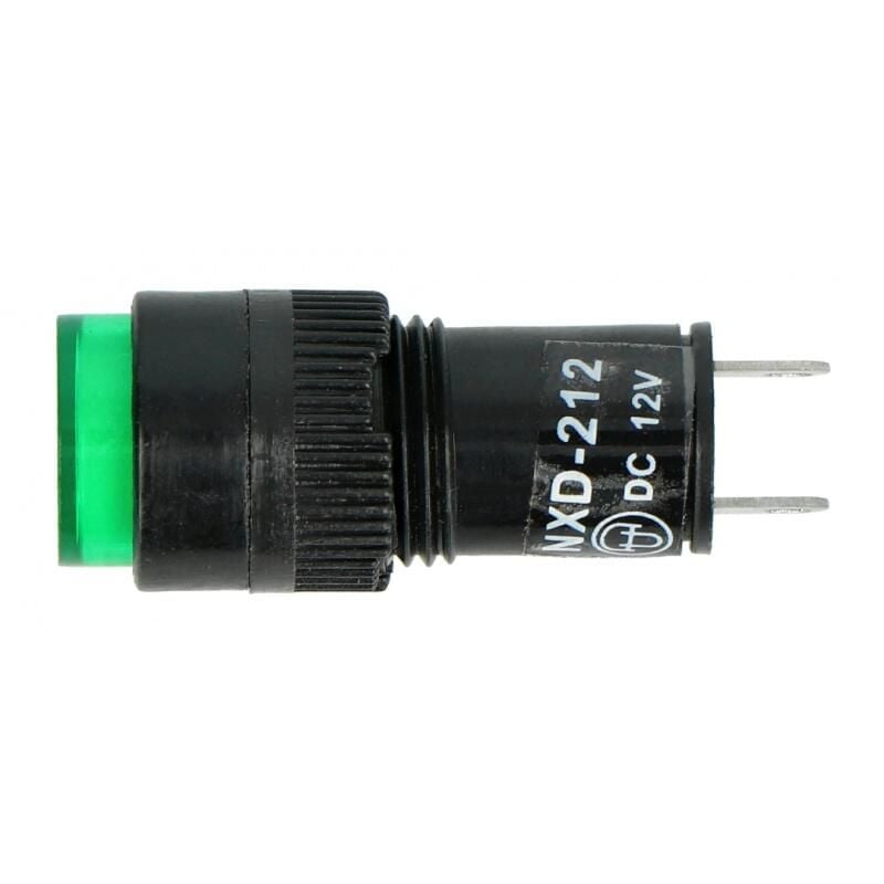 Grønn kontrollampe 12V DC, 12mm