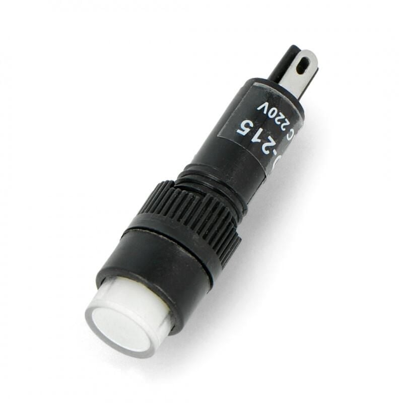 Kontrollampe 230V AC 8mm hvit