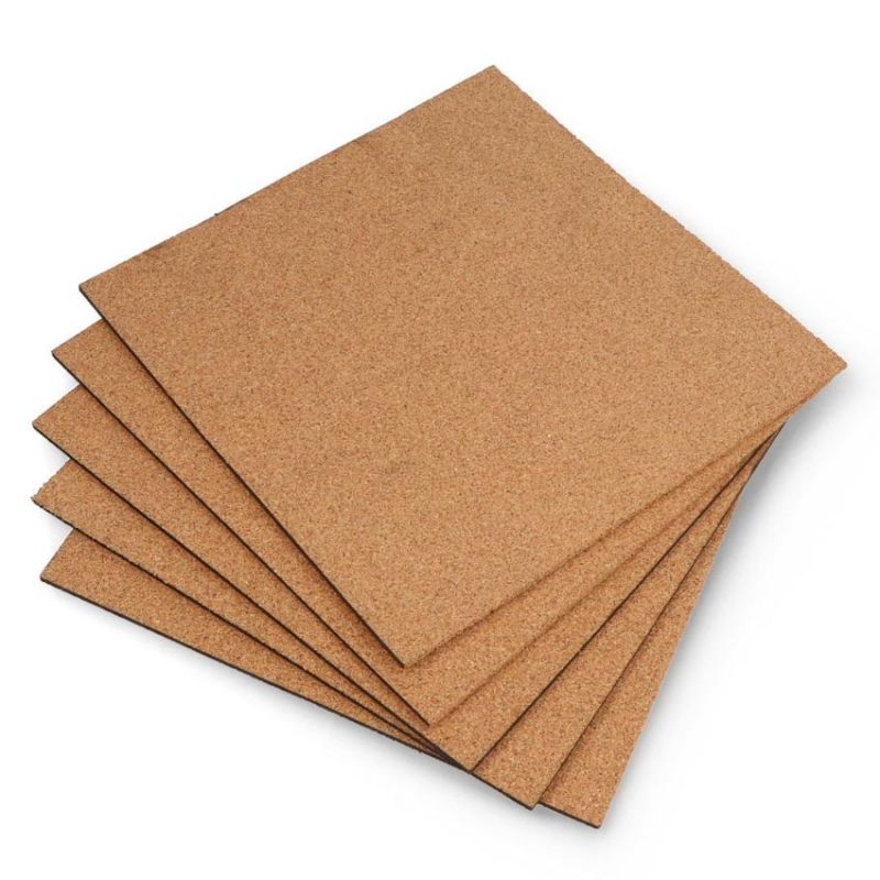 Korkplate 3mm, 200x200mm, sett med 5 plater