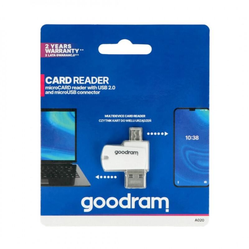 Kortleser USB 2.0 og OTG for microSD