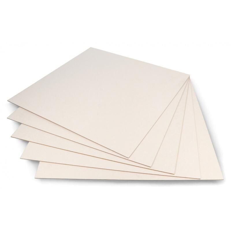Hvit kartong 1,2mm – 200×200mm, 5 stk, laserskjæring og DIY