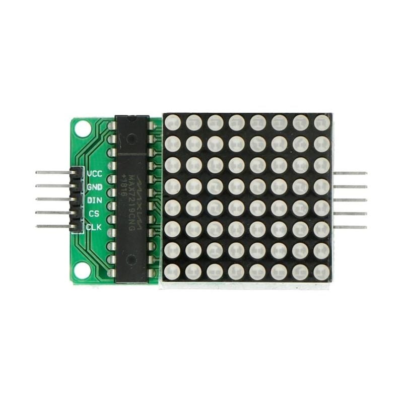 LED-matrise 8x8 med MAX7219 driver, 32x32mm
