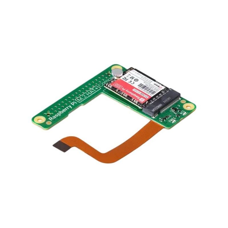 Raspberry Pi M.2 HAT+ Compact med montert NVMe-SSD og fleksibel tilkoblingskabel