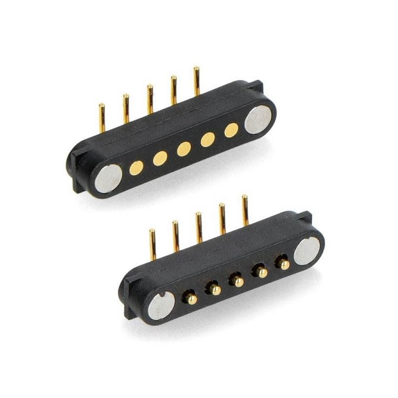 Magnetisk tilkobling - rett vinkel, kontakt med 5-pinner