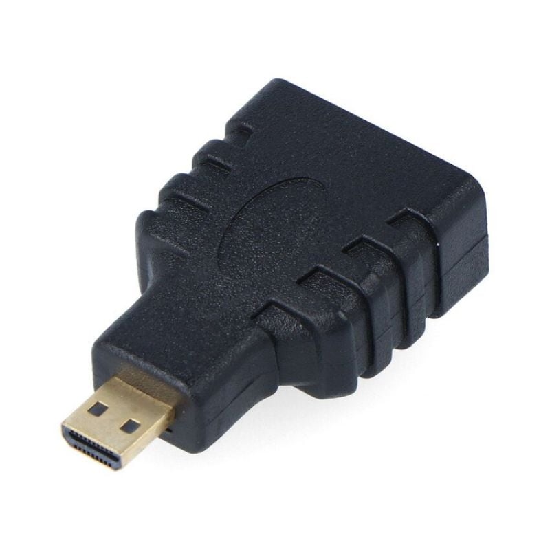 MicroHDMI til HDMI-adapter, forgylt, svart
