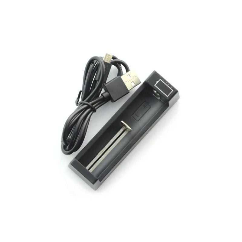 MicroUSB batterilader for 18650 og andre Li-Ion celler