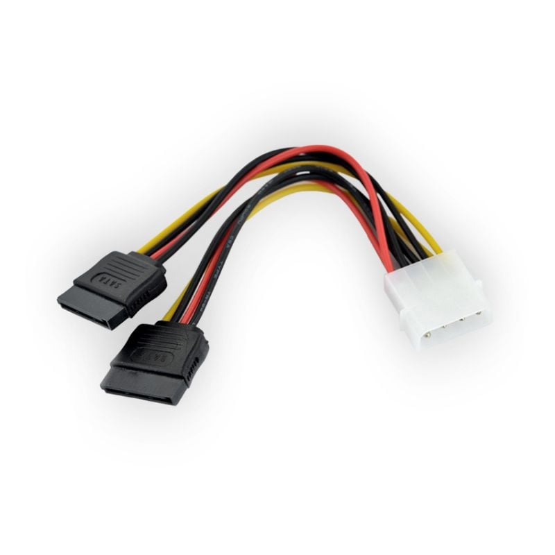 Molex strømledning - 2x SATA - 15cm