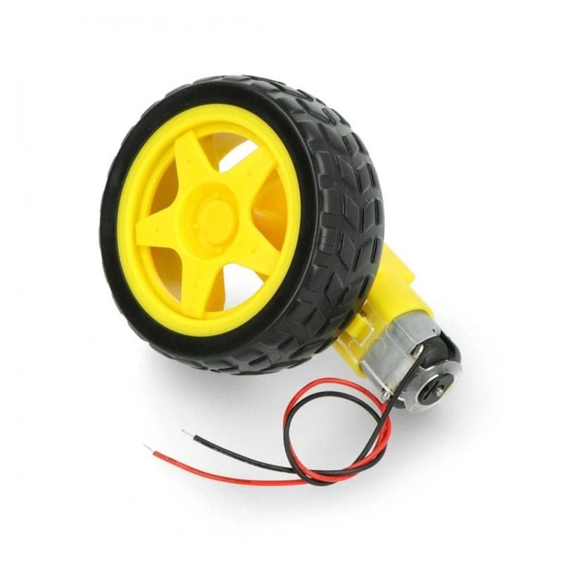 Motorhjul 65x26mm 5V med girkasse og ledninger