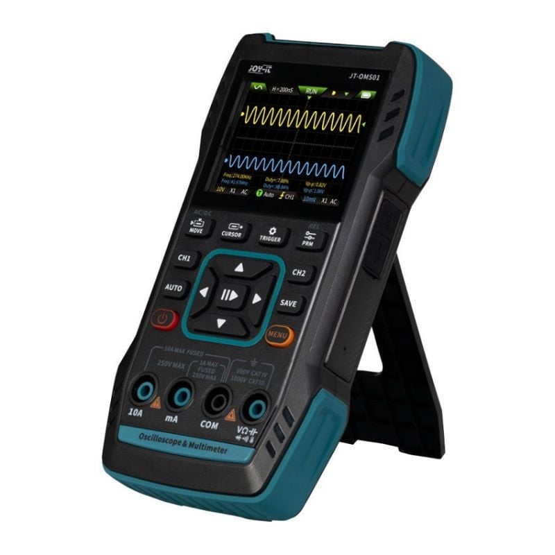 Bærbart 3-i-1 oscilloskop med multimeter og signalgenerator - 2 kanaler 50 MHz