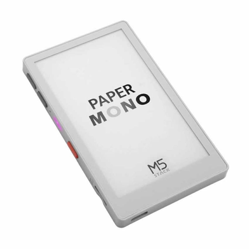 PaperMono utviklingskort med e-paper vist i skrå vinkel
