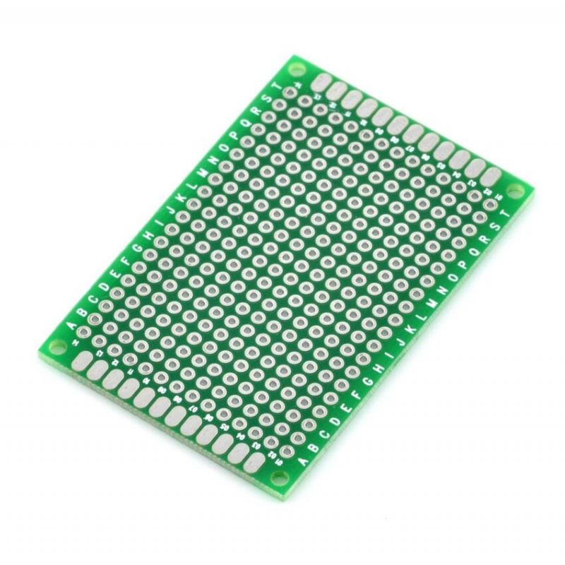 Prototypekort dobbeltsidig 40x60mm, PCB 2,54mm raster
