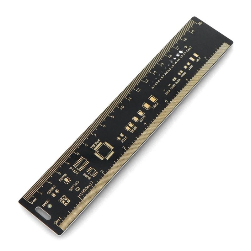 PCB-linjal - Linjal med trykk av integrerte kretser og mer - 20cm