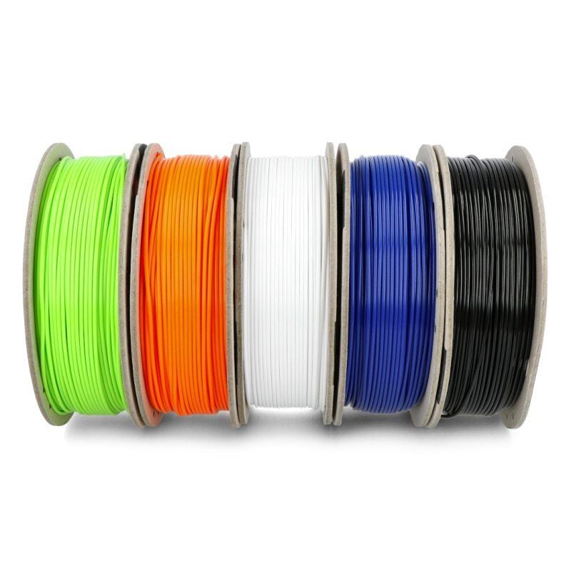 Filamentsett PETG Premium 1,75mm 1,25kg – 5 farger for 3D-printing